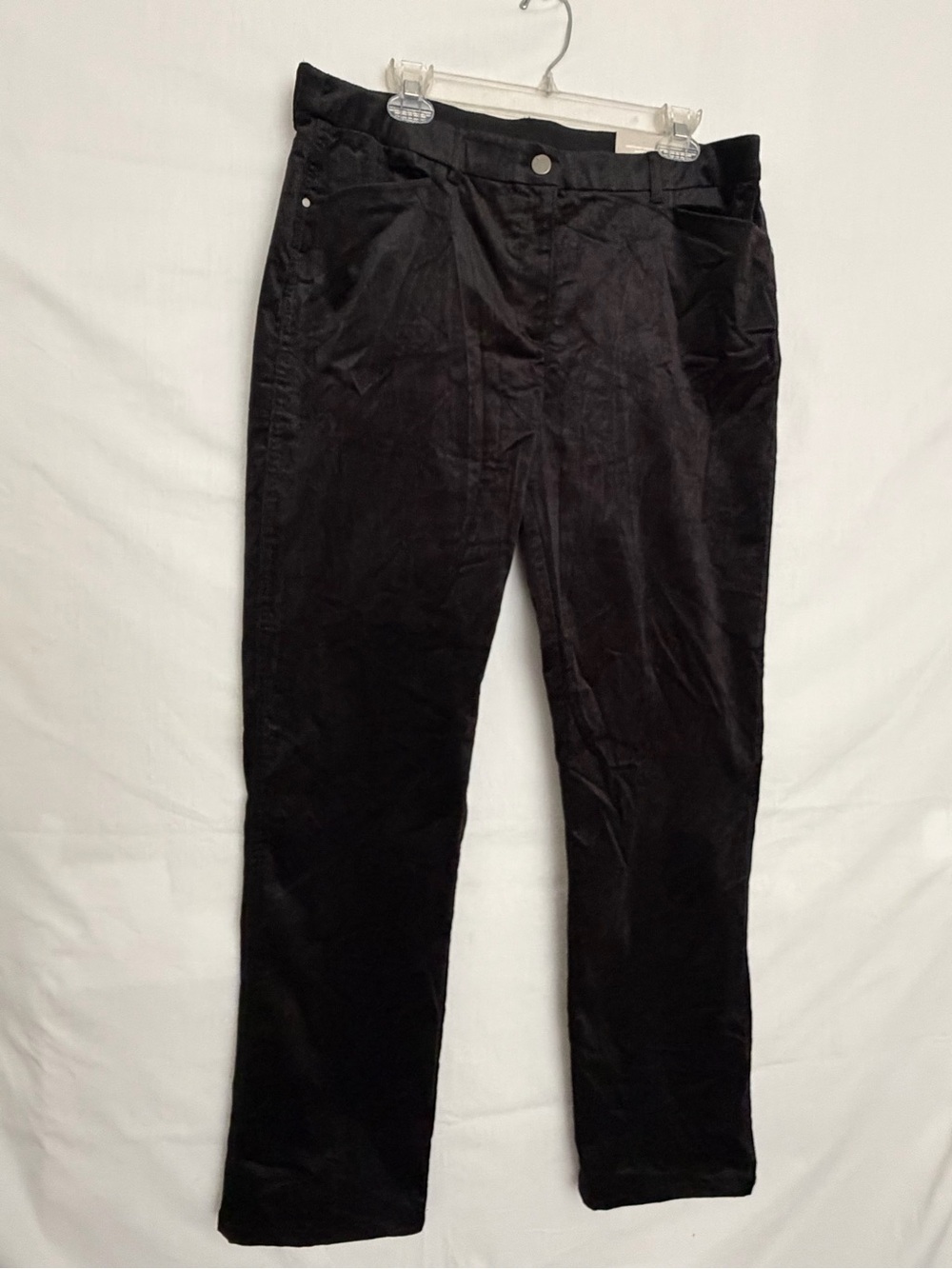Chico's Women's Black Corduroy Straight Leg Pants Sz 2.5R 14R NWT Velvet(A850)